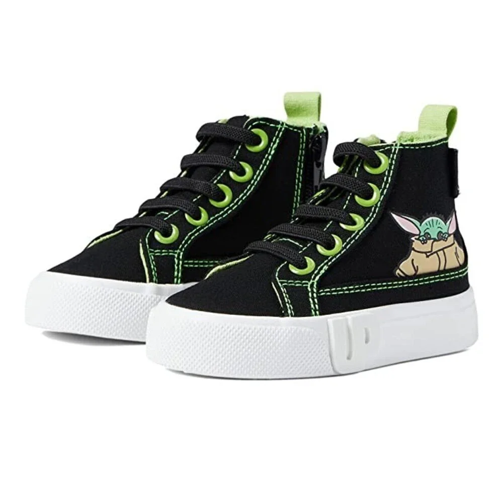Ground Up Grogu Sneakers Toddler US 5 Black Canvas High-Top Casual Shoes JOBB753
